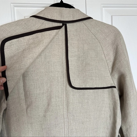 Ann Taylor Loft Linen Blazer Beige Cape Back Women's Size 8 - Picture 6 of 16